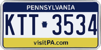 PA license plate KTT3534