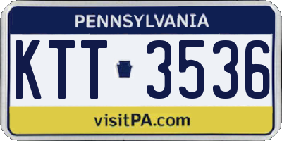 PA license plate KTT3536