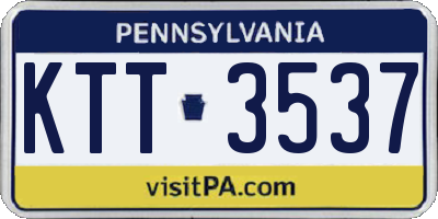 PA license plate KTT3537