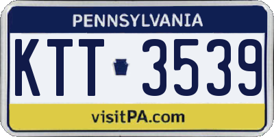 PA license plate KTT3539