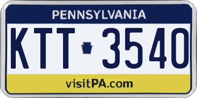 PA license plate KTT3540