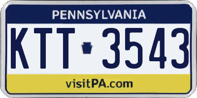 PA license plate KTT3543