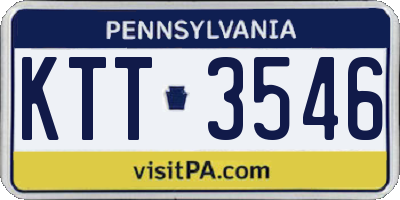 PA license plate KTT3546