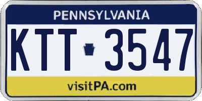 PA license plate KTT3547