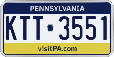 PA license plate KTT3551
