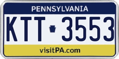 PA license plate KTT3553