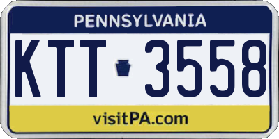 PA license plate KTT3558