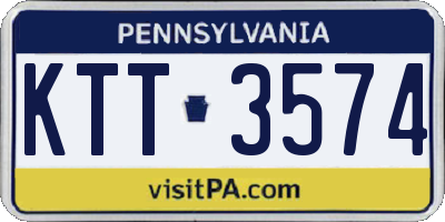 PA license plate KTT3574