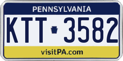 PA license plate KTT3582