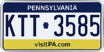 PA license plate KTT3585