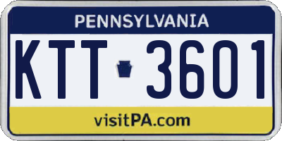 PA license plate KTT3601