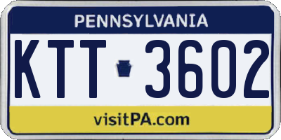 PA license plate KTT3602