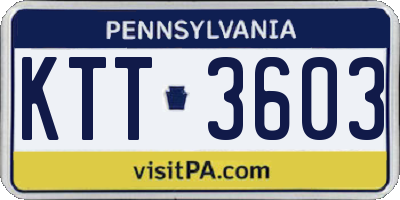 PA license plate KTT3603