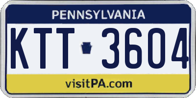 PA license plate KTT3604