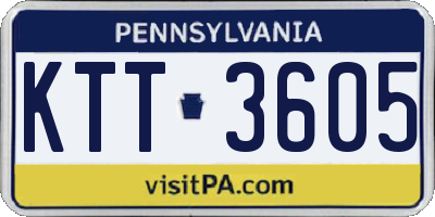PA license plate KTT3605