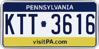 PA license plate KTT3616