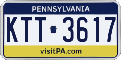 PA license plate KTT3617