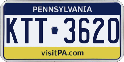 PA license plate KTT3620