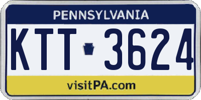 PA license plate KTT3624