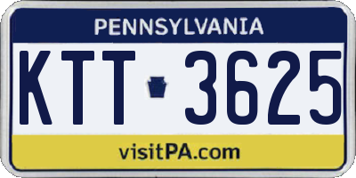 PA license plate KTT3625