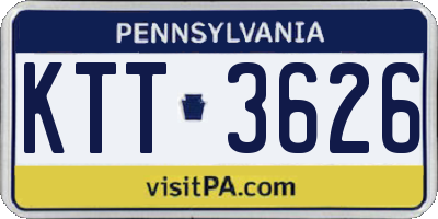 PA license plate KTT3626