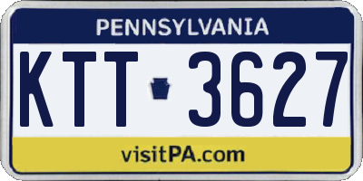 PA license plate KTT3627