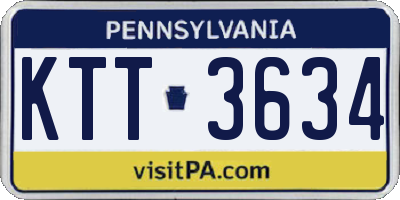 PA license plate KTT3634
