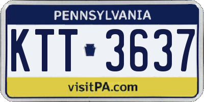PA license plate KTT3637