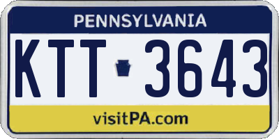PA license plate KTT3643