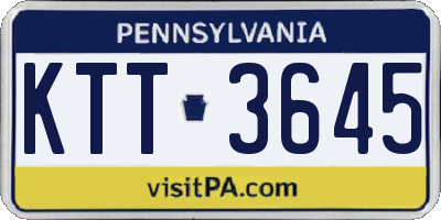 PA license plate KTT3645