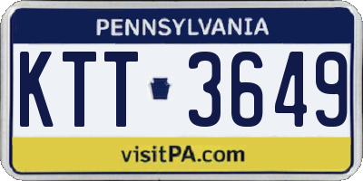PA license plate KTT3649