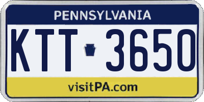 PA license plate KTT3650