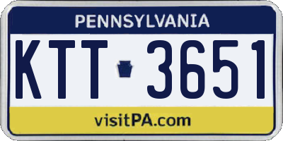 PA license plate KTT3651