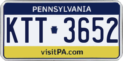 PA license plate KTT3652