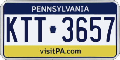 PA license plate KTT3657