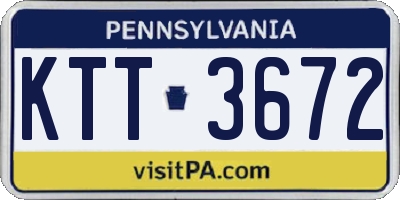 PA license plate KTT3672