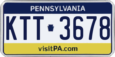 PA license plate KTT3678