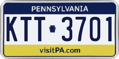 PA license plate KTT3701