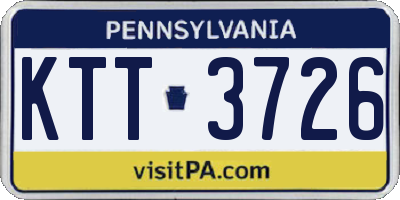 PA license plate KTT3726