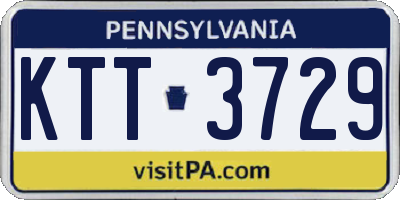 PA license plate KTT3729