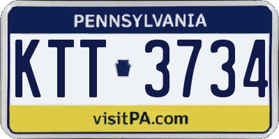 PA license plate KTT3734