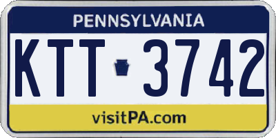 PA license plate KTT3742