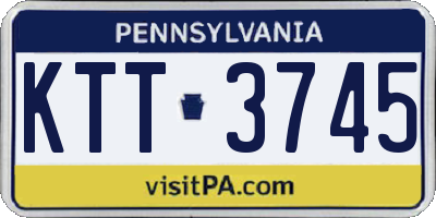 PA license plate KTT3745