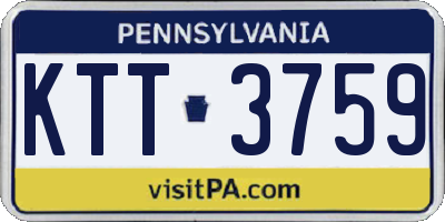 PA license plate KTT3759