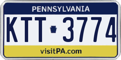 PA license plate KTT3774