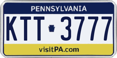 PA license plate KTT3777