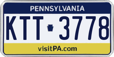 PA license plate KTT3778
