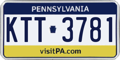PA license plate KTT3781