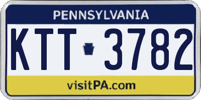 PA license plate KTT3782