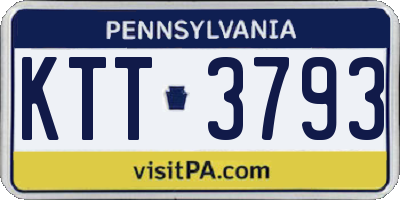 PA license plate KTT3793